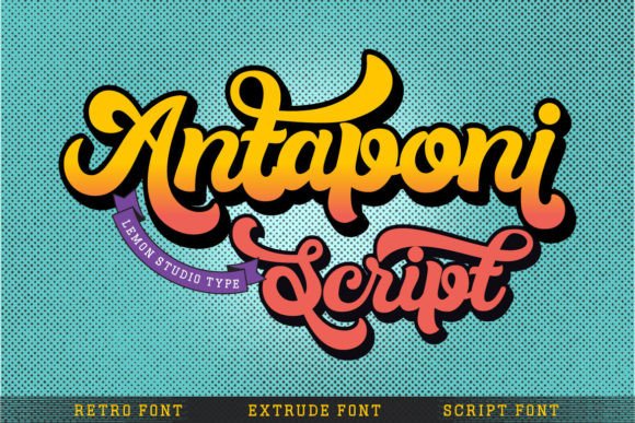 Antaponi Script: A Bold, Retro Display Font for Impactful Design