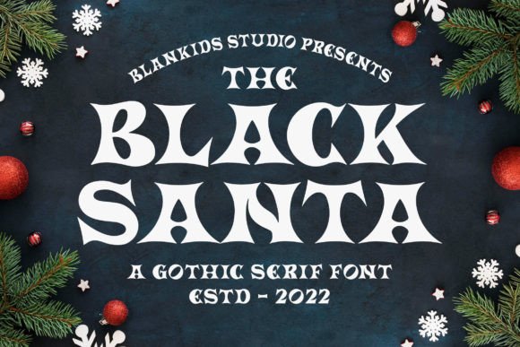 Black Santa: A Stylish Gothic Font for Winter-Themed Projects
