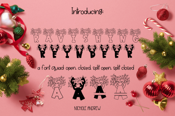 Ravishing Reindeer: A Unique Font Quad for Creative Projects